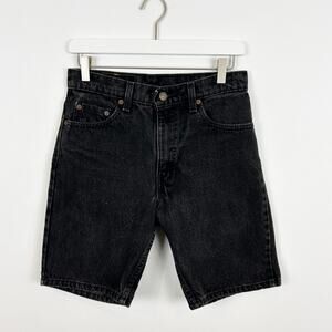 Vintage Levi's 550 Relaxed Fit Cut Off Denim Shorts Black Size 29